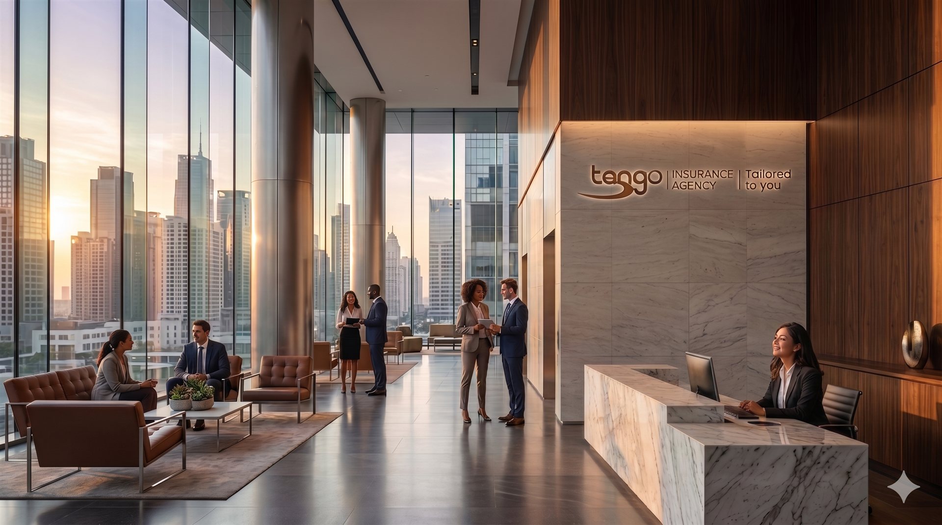 The Tango Insurance team at the office